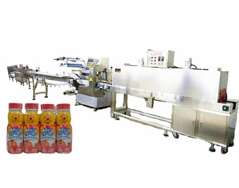 飲品乳制品方瓶自動(dòng)供料收縮包裝線